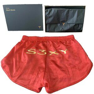 Tesla Short Shorts Red Sexy Authentic Elon Musk S3XY NEW! - Size S